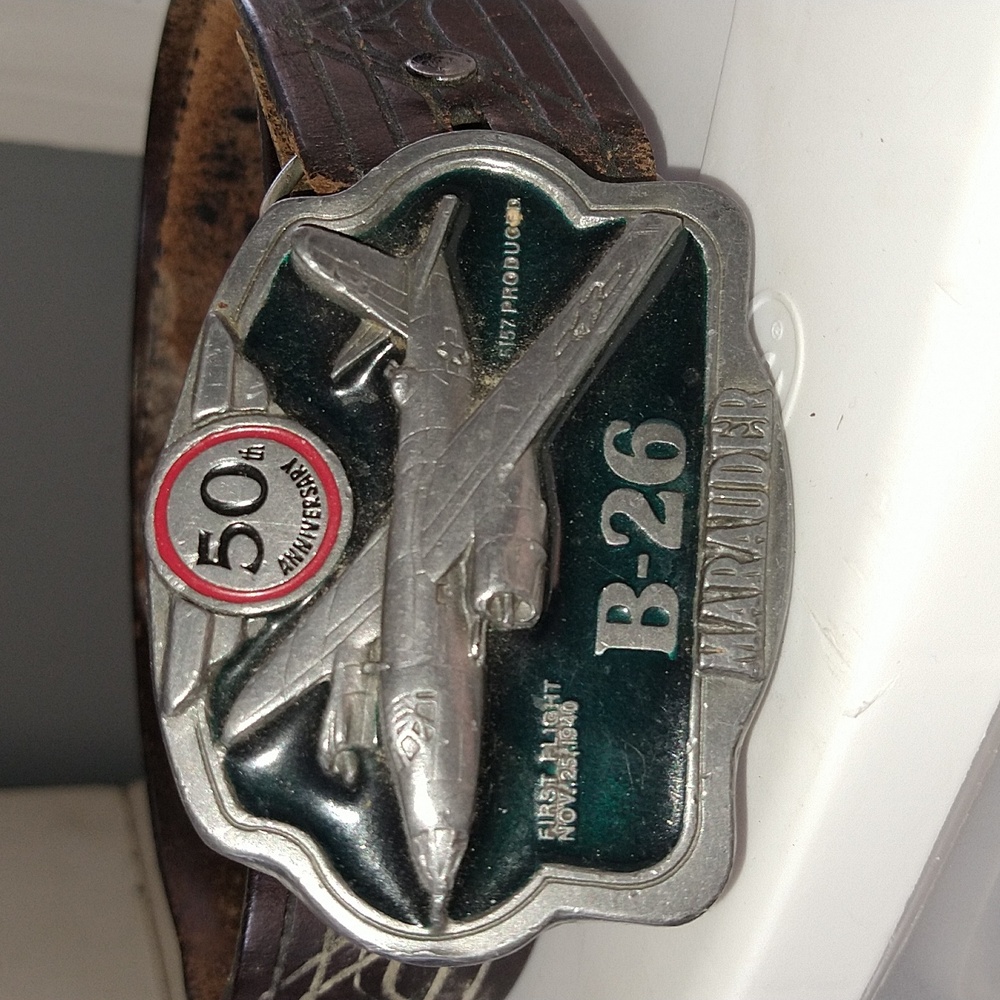 B-26 Marauder Belt Buckle (with Leather Belt)
